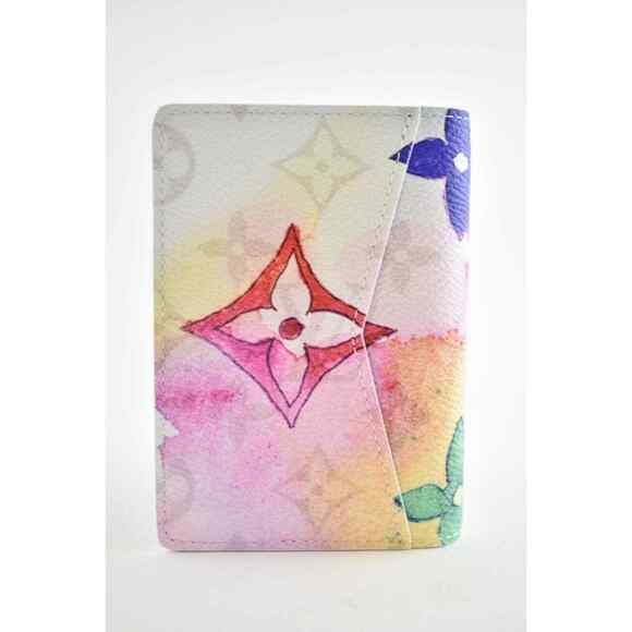 Louis Vuitton Watercolor Multicolor Monogram Logo Pocket Organizer Card Wallet - Picture 8 of 11